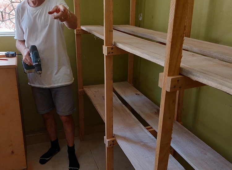 Neil building Shelves