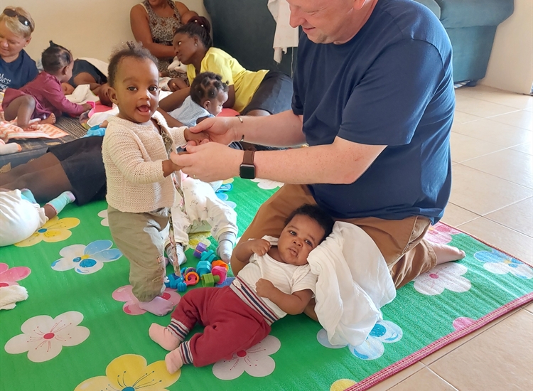 Keiran with a little one